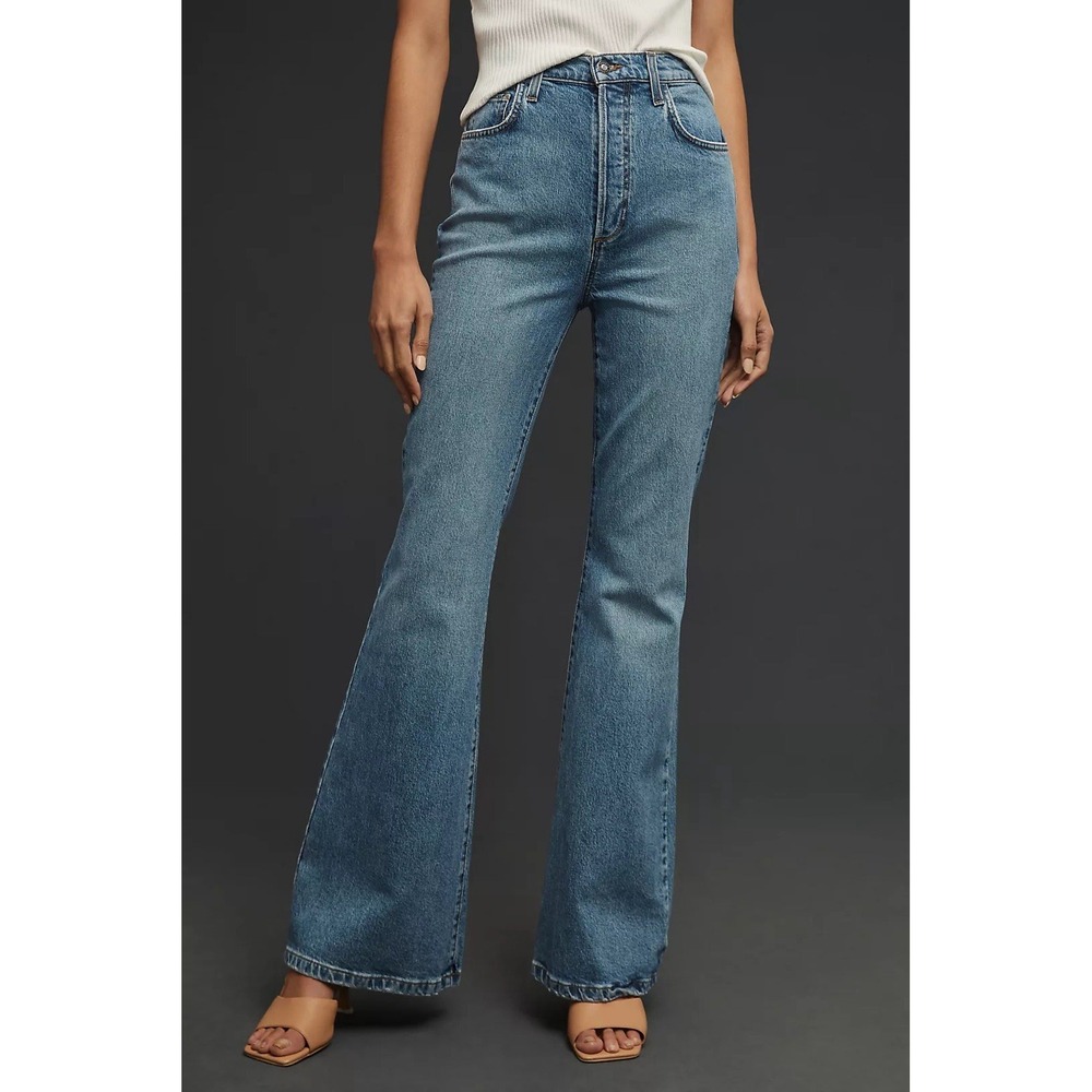 Favorite Daughter The Valentina Flare Super‎ High Rise Jeans Womens Size 26 Blue
